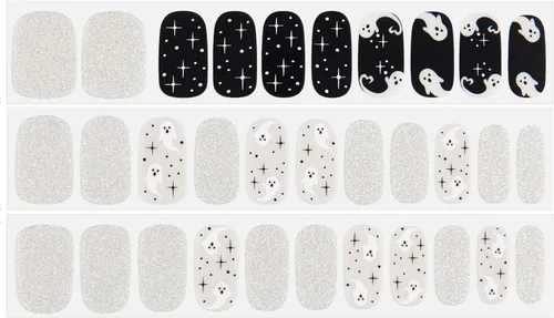 Vista 5 de Dashing Diva - Tiras de uñas de gel brillantes de Halloween con brillo en la oscuridad - Boo Crew Sin rayos UV, de larga duración, lindas