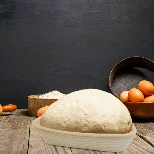 Vista 3 de Surakey Panadería - Cesta de pan, triangular, para hacer pan, para el hogar, cocina, pan de masa madre, para hornear, ratán, pan, fermentación