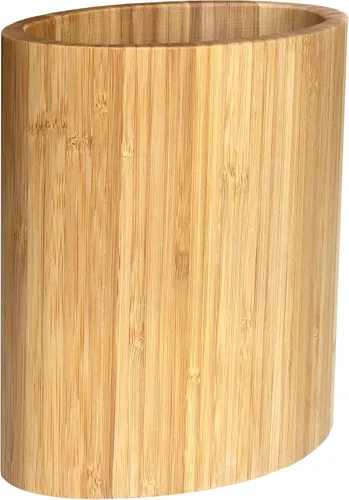 Vista 4 de Totally Bamboo Soporte para utensilios de cocina de bambú en forma ovalada, 6 "x 4" x 7