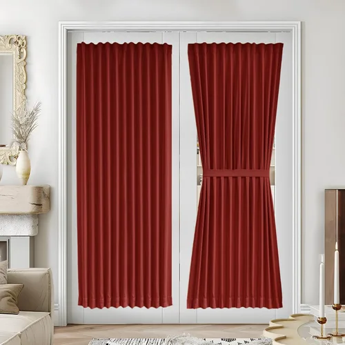 Vista 47 de Vatge Cortinas laterales autoadhesivas para puertas de cristal, sin taladro, extraíble, panel de filtrado de luz, 1 panel, 12 pulgadas de ancho x 60