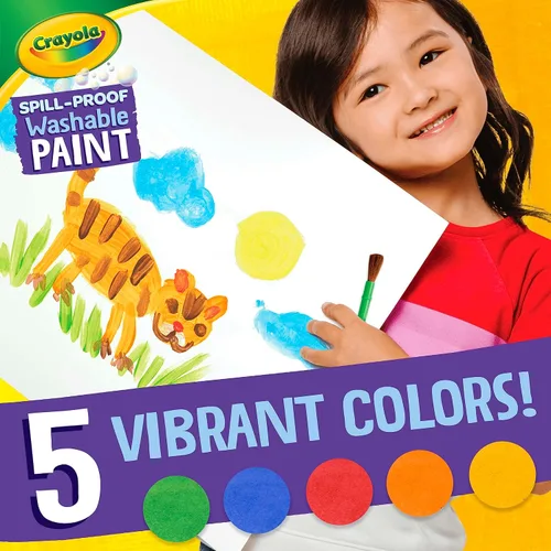 Vista 7 de Crayola Juego de Pintura a Prueba de Derrames (25 unidades), Pintura Lavable para Niños, Suministros de Manualidades para Niños, Regalo Navideño