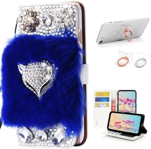 Vista 9 de Bling - Funda de piel con soporte para anillos, diseño 3D hecho a mano, 2 unidades, SBLDwRSSeries-22