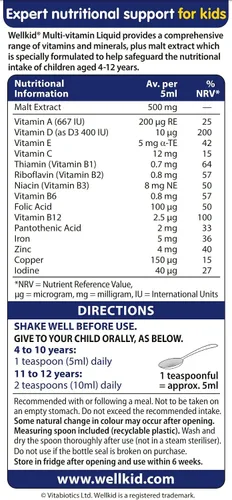 Vista 4 de Wellkid por Vitabiotics Líquido Multivitamínico 5.1 fl oz