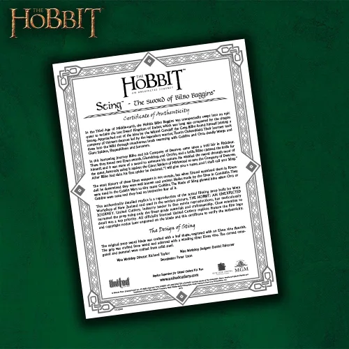 Vista 7 de United Cutlery Réplica de la espada Sting de El Hobbit Espada de Bilbo Bolsón