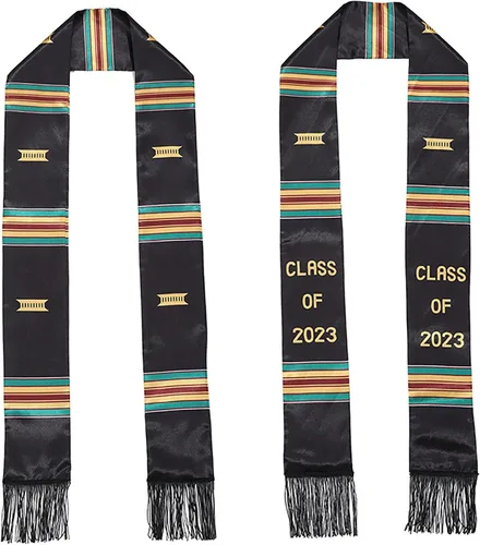 Vista 5 de YanHao Class of 2023 Scarf - Tassel Design Graduation Accessories Sash for Black Girl 2023 Celebrate Our Culture,Boys and Girls Graduate Party