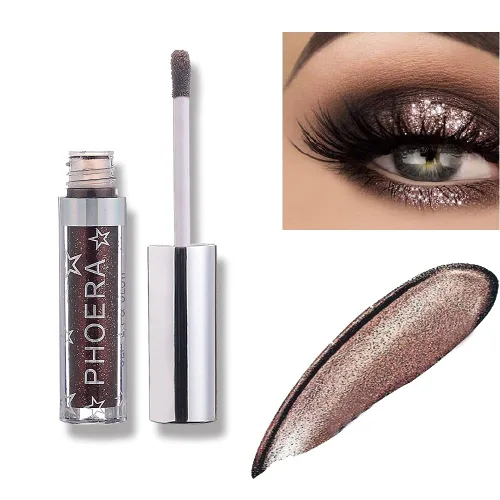 Vista 13 de Sombra de ojos con purpurina, maquillaje para ojos líquido, brillante, colores claros, lápiz en barra brillante, de larga duración, impermeable, A102