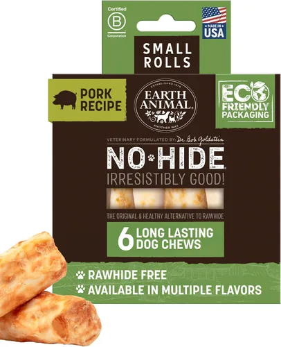Vista 14 de Earth Animal No Hide - Masticables sin cuero para perros pequeños, sabor a tocino y queso de hamburguesa de la parrilla, libres de cuero crudo - 6