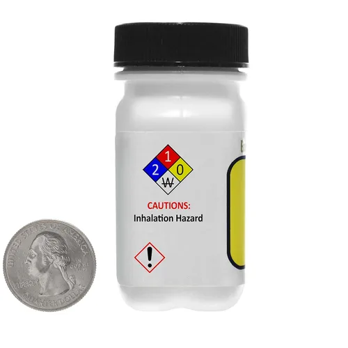 Vista 3 de Óxido de zinc [ZnO] 99.9% ACS grado polvo 2 onzas en una mini botella ahorradora de espacio