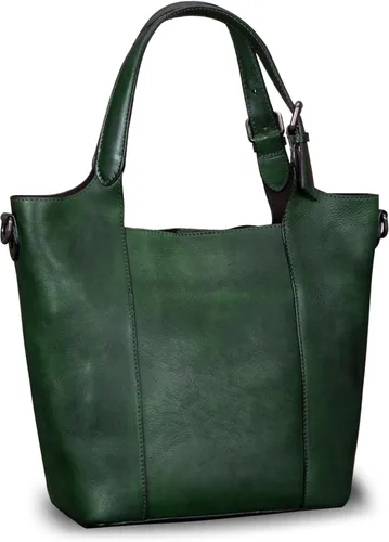 Vista 2 de Bolso de cuero genuino para mujer, bolso de hombro hecho a mano, bolso de mano de piel de vaca, bolso cruzado con asa superior