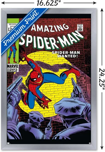 Vista 34 de Marvel Comics Amazing Spider-Man #70 - Póster de pared, 22.4 pulgadas de largo x 14.7 pulgadas de ancho, versión enmarcada de madera de granero