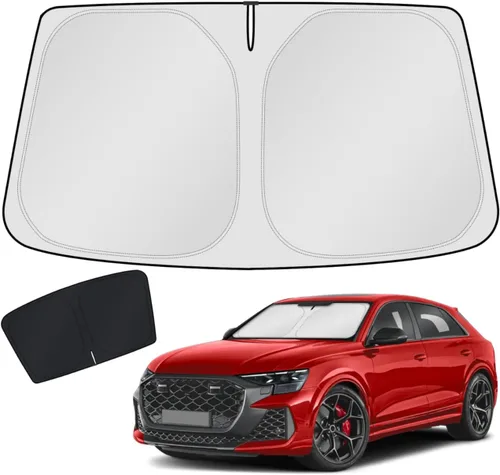 Vista 18 de KUST - Parasol plegable para parabrisas para BMW X1 E84, accesorios 2011 2012 2013 2014 2015, protector de visera de sol ajustable que bloquea
