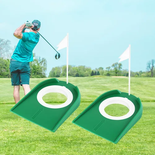 Vista 5 de Paquete de 2 tazas de golf con bandera para poner agujeros de golf para interiores