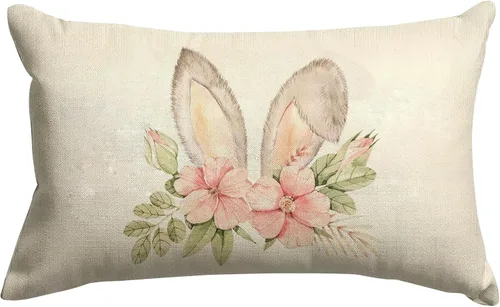 Vista 18 de GOOESING Fundas de almohada de Pascua de 12 x 20 pulgadas, funda de cojín de lino para sofá, decoración del hogar