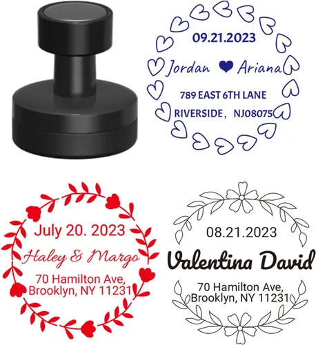 Vista 6 de Sellos de boda, sellos de boda personalizados, sellos de boda personalizados. Diseñado para invitaciones de boda personalizadas, sobres y etiquetas