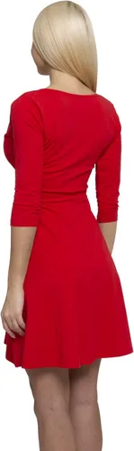 Vista 2 de Lunarable Vestido cruzado de manga larga para mujer, talla XL, rojo, Rojo, XL