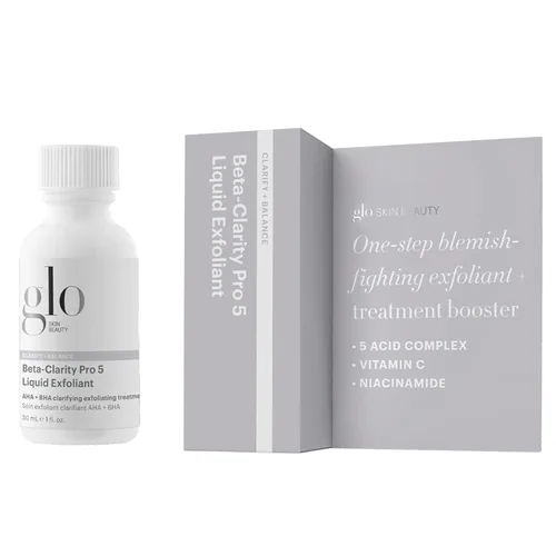 Vista 3 de Glo Skin Beauty Beta-Clarity Pro 5 Exfoliante líquido, tamaño de viaje, AHA + BHA, tratamiento exfoliante químico aclarante y equilibrante