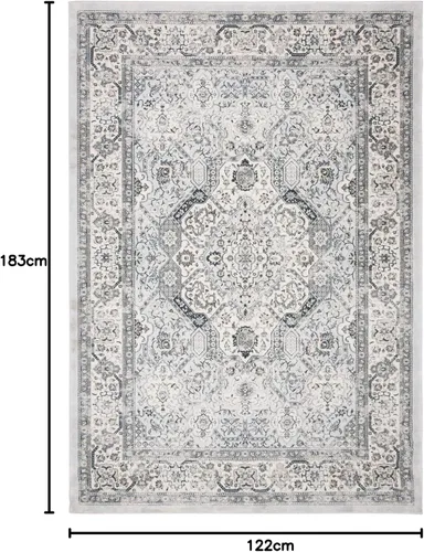 Vista 127 de SAFAVIEH - Colección Isabella, alfombra decorativa - 2'2" x 5', azul y crema, diseño oriental, no desprende pelusa y fácil cuidado, ideal para áreas