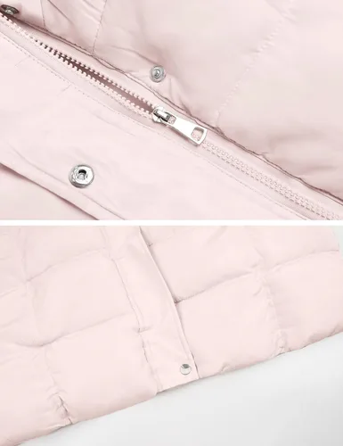 Vista 7 de Gihuo Chaleco largo acolchado de invierno para mujer, con capucha, sin mangas, con cremallera, chaleco largo
