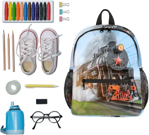 Vista 6 de cfpolar Linda mochila para niños, mini mochila de 12 pulgadas para niños, mochila preescolar, mochila para guardería, jardín de infantes, Steam