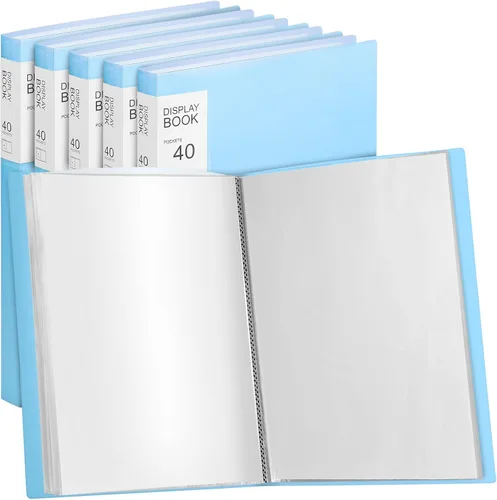 Vista 18 de Marspark - Carpeta de 4 piezas con fundas de plástico grande de 8.5" x 11", libro de presentación de 40 bolsillos con 80 páginas, carpeta