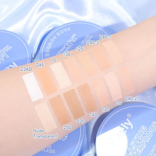 Vista 5 de Polvos compactos de control de aceite para el rostro de Kaely, polvo compacto mate de perfección, maquillaje de acabado duradero a prueba de agua