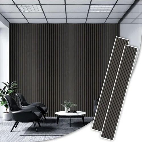 Vista 20 de IZODEKOR Paneles de pared acústicos de madera de 23.5 x 23.5 pulgadas (paquete de 2) – Paneles decorativos absorbentes de sonido para decoración