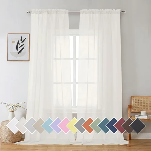 Vista 87 de Aiyufeng 2 paneles de cenefa transparente negra de 14 pulgadas de largo, cortinas cortas negras transparentes para dormitorio, cortinas de cocina