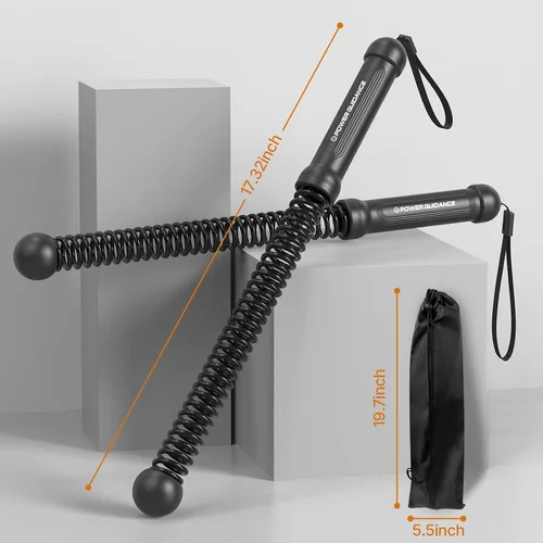 Vista 2 de Power GUIDENCE - 2 cuerdas de batalla sin cuerda para gimnasio en casa, cuerdas de batalla portátiles para entrenamientos HIIT, espacio pequeño