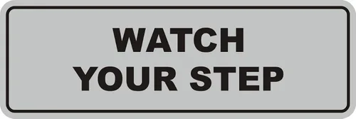 Vista 57 de Signs ByLITA Letrero estándar para pared o puerta con texto en inglés «Watch Your Step», señalización de salud y seguridad (negro), mediano
