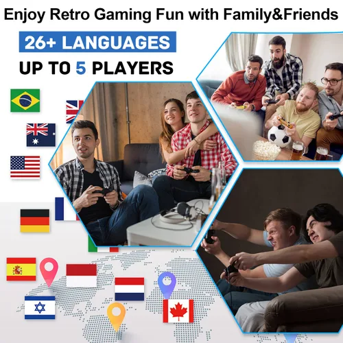 Vista 6 de Kinhank Super Console X2 Retro Video Game Console with 100,000+Games,EmuElec 4.5&Android TV 9.0 Dual System,4K HD Emulator Console,Game Consoles