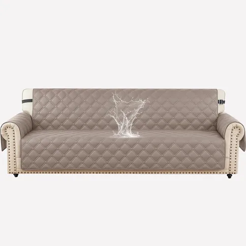 Vista 22 de XINEAGE Funda impermeable para sillón, funda para sofá de 1 plaza con correas elásticas y bolsillos, triple protección antideslizante, lavable