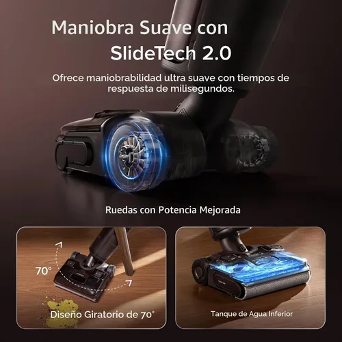Vista 4 de roborock F25 Pro Turbo - Trapeador de vacío en seco y húmedo, limpiador