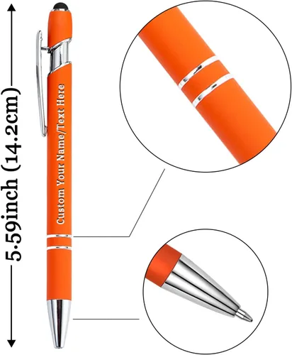 Vista 4 de 10 bolígrafos personalizados personalizados con nombre y texto, bolígrafos personalizados con punta de lápiz digital grabado, regalo para mujeres