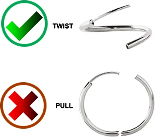 Vista 2 de Galaxy Gold GG 14k Solid White Gold Endless Loop Hoop Timeless Earrings 2 mm GaugeThickness Available in Multiple Diameters