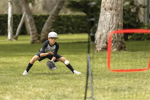 Vista 6 de SKLZ PitchBack Baseball and Softball Pitching Net and Rebounder, Black/Red, 2' 9" x 4' 8