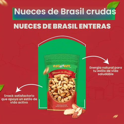 Vista 7 de Nueces de Brasil - 2 libras, sin cáscara, crudas, naturales, sin conservantes añadidos, sin PPO, 100% naturales We Got Nuts