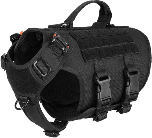 Vista 20 de ICEFANG GN3 Arnés táctico para perro con hebilla 6X, chaleco Molle para perro con asa, cobertura corporal 3/4, panel de gancho y bucle para parche