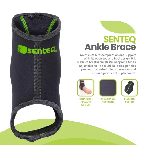 Vista 4 de SENTEQ Tobillera para hombres y mujeres, soporte de compresión para esguinces de tobillos y fascitis plantar, manga delgada de neopreno elástico