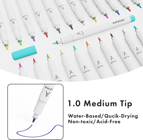 Vista 2 de Bolígrafos de punta media 1.0 compatibles con Cricut Joy/Xtra, paquete de 36 rotuladores surtidos para dibujar, escribir, manualidades 1.0Tip