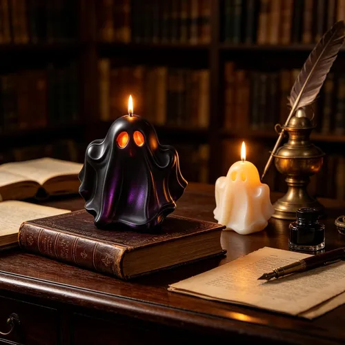 Vista 8 de Moldes 3D de fantasmas de Halloween para hacer velas, fundición de resina y decoración de bricolaje Halloween 3D ghost mold, reusable & flexible