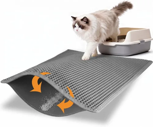 Vista 8 de Pieviev - Alfombrilla grande para arena de gato Negro