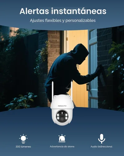 Vista 6 de ARCCTV Cámaras de seguridad solares inalámbricas para exteriores, cámara exterior alimentada por batería de 4MP vista 360°