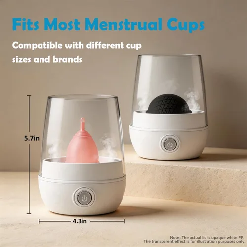 Vista 3 de Vaporizador esterilizador de copa menstrual, 3 en 1 para limpia, seca y almacena tu taza de menstruación, sin fugas, 99.9% limpio, adecuado