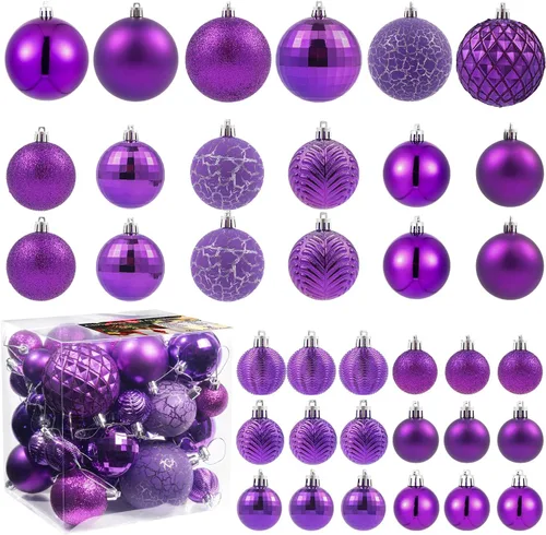 Vista 20 de LANGXUN 36 piezas de esferas de decoración de árbol de Navidad azul ácido, bolas de Navidad, decoración de Navidad 2025, adornos de Navidad