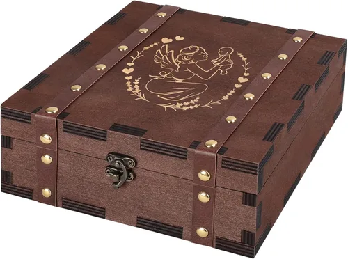 Vista 8 de MACEVIA Caja de Recuerdos de la Amistad, Pequeña Caja de Memoria de Madera para Hermanas, Eres La Hermana Que Pude Elegir - Mini Cajas Grabadas 02