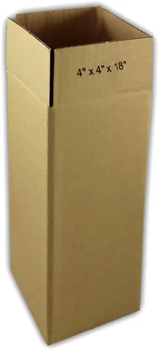 Vista 2 de EcoSwift Caja de embalaje de cartón corrugado de 4 x 4 x 18 pulgadas, caja de envío móvil por correo, caja de cartón de 4 x 4 x 18 pulgadas