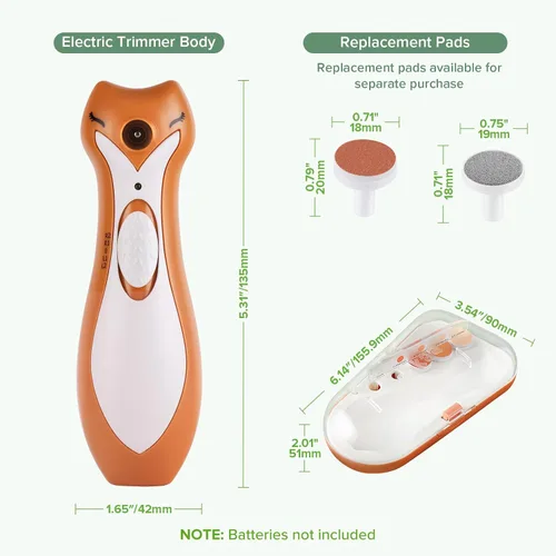 Vista 8 de haakaa Recortador de uñas eléctrico para recién nacidos, niños pequeños, adultos, lima de uñas eléctrica para bebés con 6 cabezales de repuesto