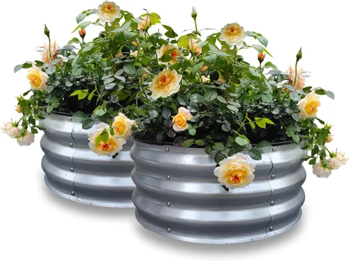 Vista 35 de GARDMAX 2x2x1FT Galvanized Round Raised Garden Bed Kit, Metal Planter Boxes Outdoor with Easy Assembly, Large Garden Bed for Vegetables, Fruits
