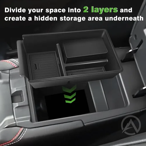 Vista 5 de Muslogy Organizador de consola central compatible con accesorios Nissan Kicks 2025, reposabrazos de consola media, caja de almacenamiento