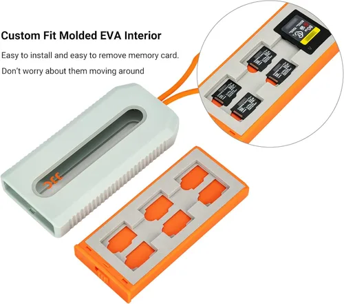 Vista 5 de Funda de tarjeta de memoria para 6 tarjetas CFexpress tipo A y 12 tarjetas Micro SD, diseño de ventana emergente y transparente, soporte